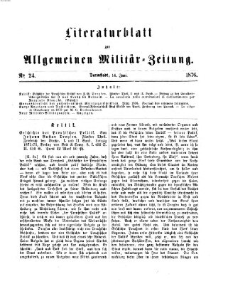 Allgemeine Militär-Zeitung Mittwoch 14. Juni 1876