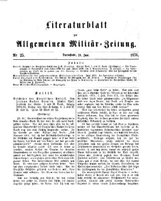 Allgemeine Militär-Zeitung Mittwoch 21. Juni 1876