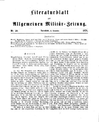 Allgemeine Militär-Zeitung Samstag 2. Dezember 1876