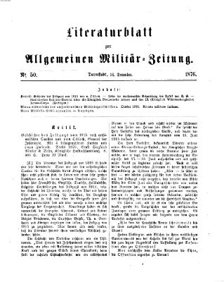 Allgemeine Militär-Zeitung Samstag 16. Dezember 1876