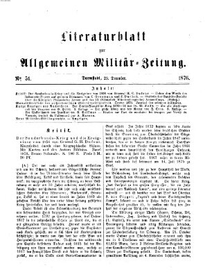 Allgemeine Militär-Zeitung Samstag 23. Dezember 1876