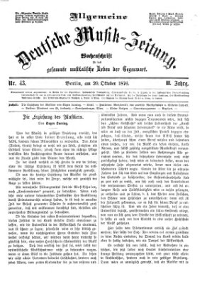 Allgemeine deutsche Musikzeitung Freitag 20. Oktober 1876