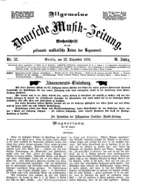 Allgemeine deutsche Musikzeitung Freitag 22. Dezember 1876