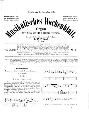 Musikalisches Wochenblatt Freitag 31. Dezember 1875