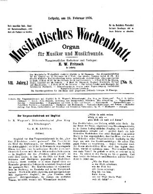 Musikalisches Wochenblatt Freitag 18. Februar 1876