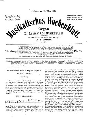 Musikalisches Wochenblatt Freitag 10. März 1876