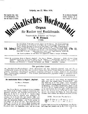 Musikalisches Wochenblatt Freitag 17. März 1876