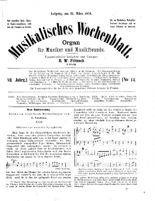 Musikalisches Wochenblatt Freitag 31. März 1876