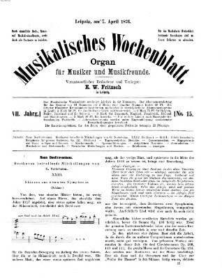 Musikalisches Wochenblatt Freitag 7. April 1876