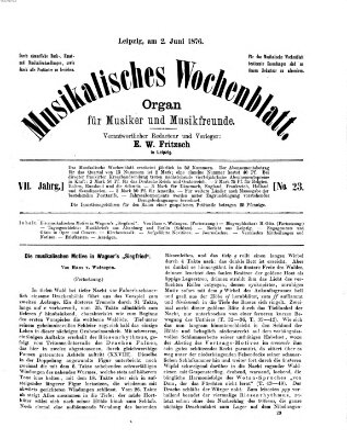 Musikalisches Wochenblatt Freitag 2. Juni 1876