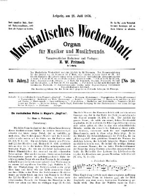 Musikalisches Wochenblatt Freitag 21. Juli 1876