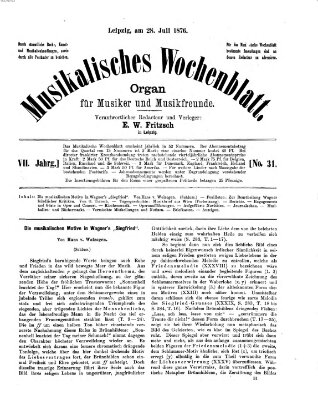 Musikalisches Wochenblatt Freitag 28. Juli 1876