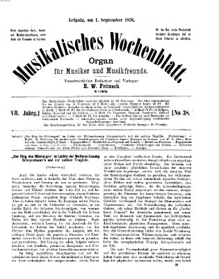 Musikalisches Wochenblatt Freitag 1. September 1876