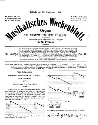 Musikalisches Wochenblatt Freitag 29. September 1876