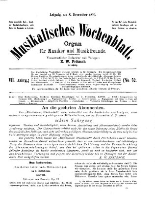 Musikalisches Wochenblatt Freitag 8. Dezember 1876