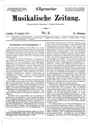 Allgemeine musikalische Zeitung Mittwoch 19. Januar 1876