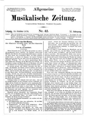 Allgemeine musikalische Zeitung Mittwoch 18. Oktober 1876