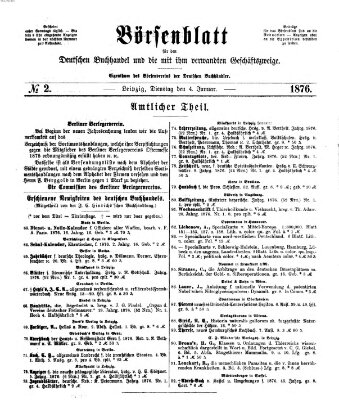 Börsenblatt für den deutschen Buchhandel Dienstag 4. Januar 1876