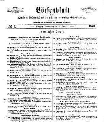 Börsenblatt für den deutschen Buchhandel Donnerstag 13. Januar 1876