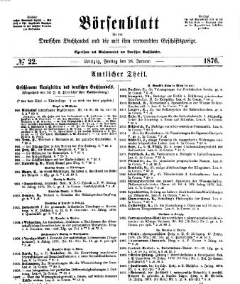 Börsenblatt für den deutschen Buchhandel Freitag 28. Januar 1876