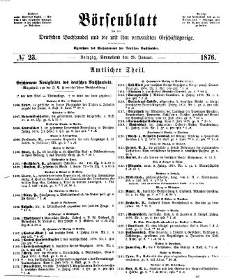 Börsenblatt für den deutschen Buchhandel Samstag 29. Januar 1876