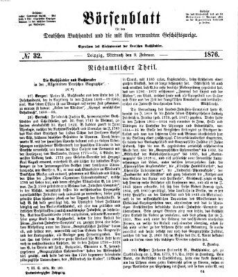 Börsenblatt für den deutschen Buchhandel Mittwoch 9. Februar 1876