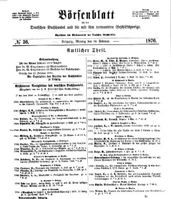 Börsenblatt für den deutschen Buchhandel Montag 14. Februar 1876