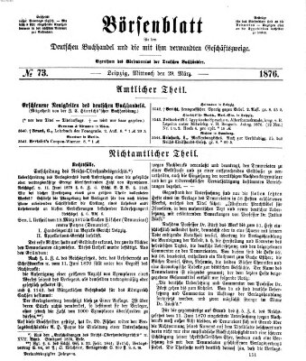 Börsenblatt für den deutschen Buchhandel Mittwoch 29. März 1876