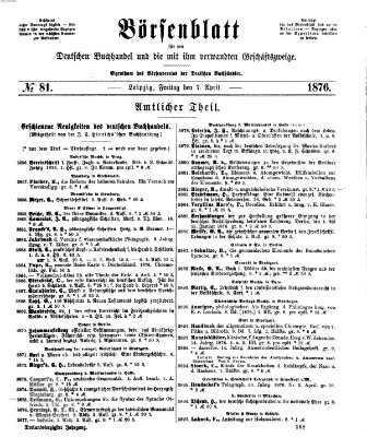 Börsenblatt für den deutschen Buchhandel Freitag 7. April 1876