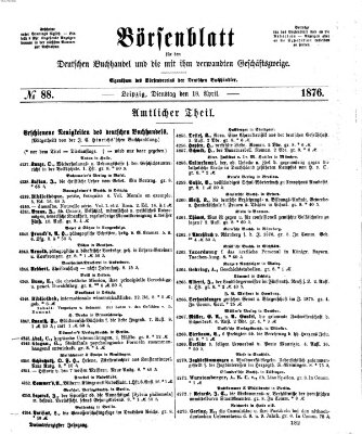 Börsenblatt für den deutschen Buchhandel Dienstag 18. April 1876