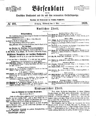 Börsenblatt für den deutschen Buchhandel Mittwoch 3. Mai 1876