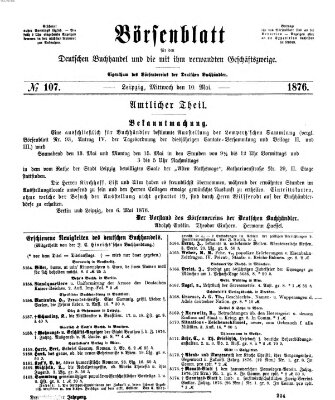 Börsenblatt für den deutschen Buchhandel Mittwoch 10. Mai 1876