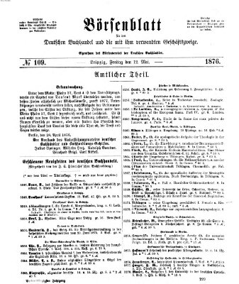 Börsenblatt für den deutschen Buchhandel Freitag 12. Mai 1876