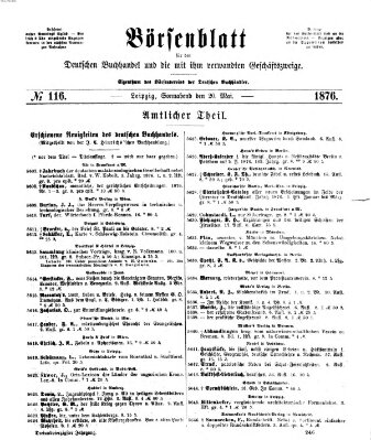 Börsenblatt für den deutschen Buchhandel Samstag 20. Mai 1876