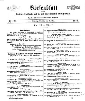 Börsenblatt für den deutschen Buchhandel Dienstag 30. Mai 1876