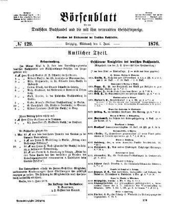 Börsenblatt für den deutschen Buchhandel Mittwoch 7. Juni 1876