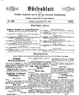 Börsenblatt für den deutschen Buchhandel Donnerstag 8. Juni 1876