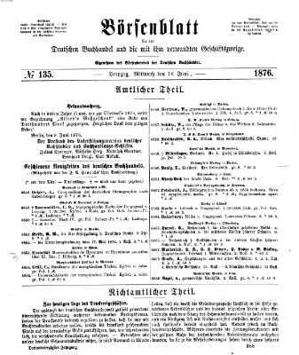 Börsenblatt für den deutschen Buchhandel Mittwoch 14. Juni 1876