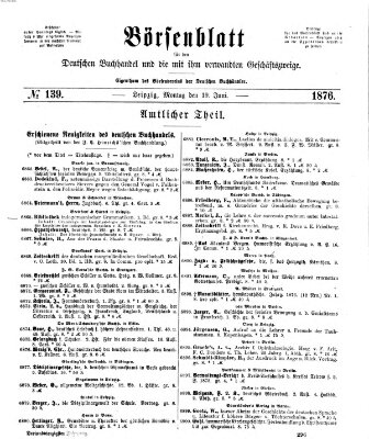 Börsenblatt für den deutschen Buchhandel Montag 19. Juni 1876