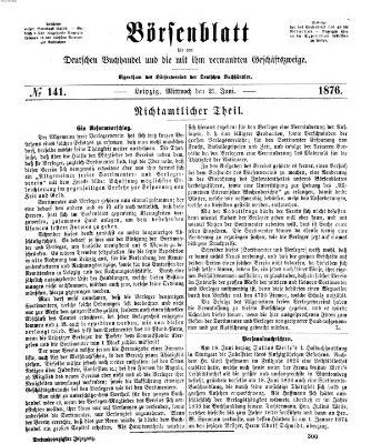 Börsenblatt für den deutschen Buchhandel Mittwoch 21. Juni 1876