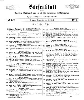 Börsenblatt für den deutschen Buchhandel Donnerstag 22. Juni 1876