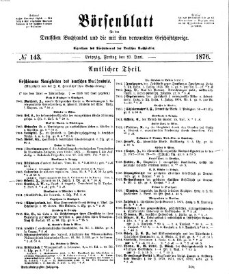 Börsenblatt für den deutschen Buchhandel Freitag 23. Juni 1876