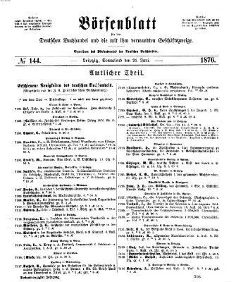 Börsenblatt für den deutschen Buchhandel Samstag 24. Juni 1876