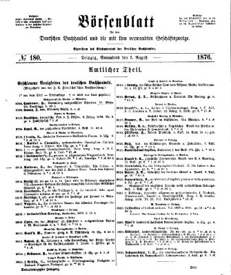 Börsenblatt für den deutschen Buchhandel Samstag 5. August 1876