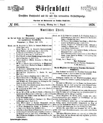 Börsenblatt für den deutschen Buchhandel Montag 7. August 1876