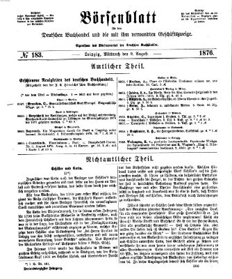 Börsenblatt für den deutschen Buchhandel Mittwoch 9. August 1876