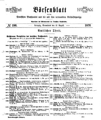 Börsenblatt für den deutschen Buchhandel Samstag 12. August 1876