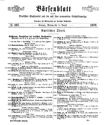 Börsenblatt für den deutschen Buchhandel Montag 14. August 1876