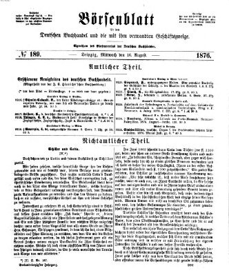 Börsenblatt für den deutschen Buchhandel Mittwoch 16. August 1876