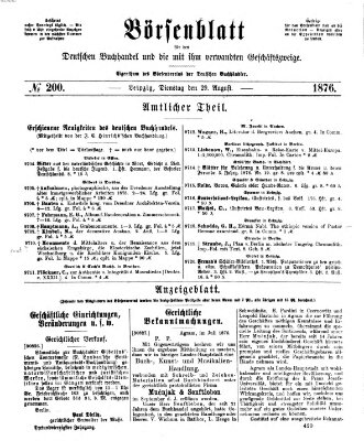 Börsenblatt für den deutschen Buchhandel Dienstag 29. August 1876